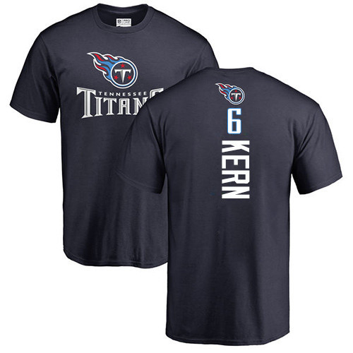 Tennessee Titans Men Navy Blue Brett Kern Backer NFL Football #6 T Shirt->nfl t-shirts->Sports Accessory